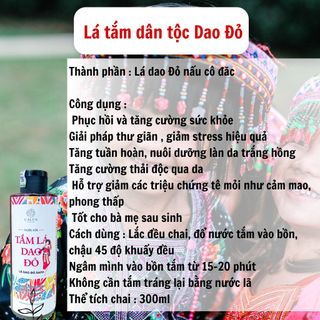 Sữa Tắm Nước Cốt Lá Dao Đỏ SAPA Giúp Trắng Hồng Da, Thải Độc, Giảm Tê Bì Nhức Mỏi Lọ