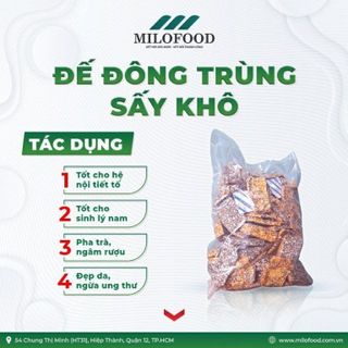 Đế đông trùng hạ thảo sấy khô MILOFOOD - 1KG giá sỉ