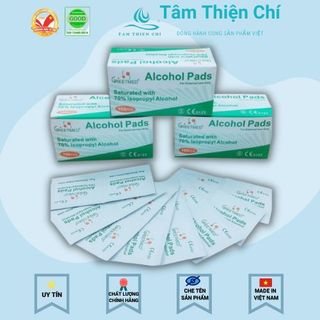 Gạc tẩm cồn Greetmed Alcohol Pad hộp 100 miếng TTC