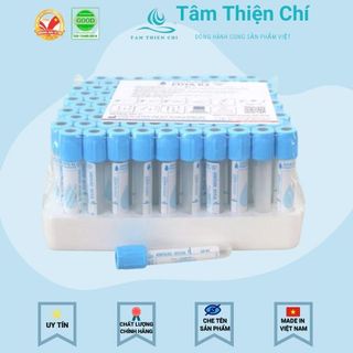 Ống nghiệm kháng đông EDTA HTM nắp cao su hộp 100 TTC giá sỉ