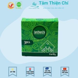 Bao cao su Tâm Thiện Chí Gia đình mỏng trơn hộp 3 cái
