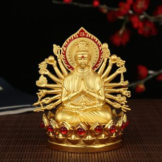TƯỢNG ĐỂ XE Ô TÔ, TƯỢNG PHẬT BÀ TỌA SEN HỢP KIM ĐỂ TAPLO XE HƠI, TRANG TRÍ Ô TÔ, TƯỢNG BÀ NHIỀU TAY