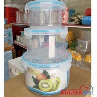 Sét 3 hộp nhựa tròn hàng việt nhật