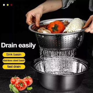 [HCM] Bộ Bào Rau Củ Kèm Thau Rổ Inox Đa Năng