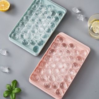 [HCM] Khay Làm Đá Tròn 33 Ô Kèm Nắp Đậy Chống Ám Mùi Tủ Lạnh