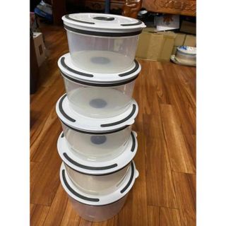 [HCM] Bộ 5 Hộp Nhựa Trong Đựng Thực Phẩm HÌNH TRÒN, Hộp Đựng Đồ Ăn Bảo Quản Tủ Lạnh Siêu Tiện Lợi