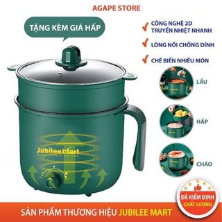 [HCM] Nồi Lẩu Mini, Ca Nấu Mì Nấu Cơm Đa Năng Có Tay Cầm 1,8L Xanh
