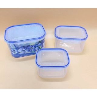 [HCM] Bộ 3 Hộp Nhựa Đựng Thực Phẩm, Hộp Đựng Thức Ăn Chữ Nhật VIỆT NHẬT 6532