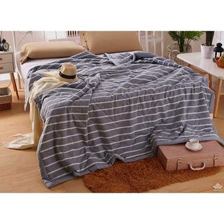 [HCM] Chăn Hè Thu Cotton Kẻ Sọc Muji Hàng Xuất Nhật, Mềm Mịn Siêu Thấm Hút Mồ Hôi