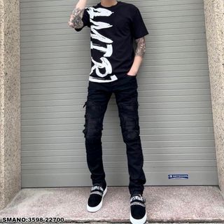 ÁO THUN NAM, ÁO THUN CỔ TRÒN IN CHỮ TRẮNG ĐEN VẢI COTTON