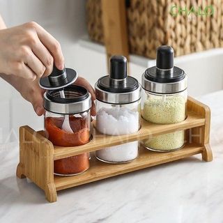 SET 3 HŨ THUỶ TINH ĐỰNG GIA VỊ NHÀ BẾP KÈM MUỖNG MÚC MẪU MỚI- GIÚP CĂN BẾP TRỞ NÊN ĐỒNG NHẤT SANG HƠN giá sỉ