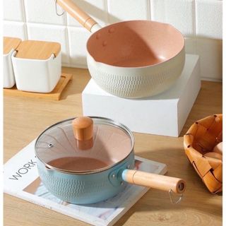 [ HCM] Quánh sâu lòng 18cm phủ ceramic chiên rán chống dính đáy từ vân tổ ong ( Không kèm nắp )