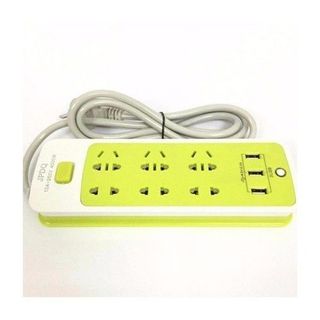 Ổ Cắm Điện Đa Năng Chống Giật 6 Lỗ Và Có 3 Cổng Sạc Usb Cho Điện Thoại, Máy Tính Bảng