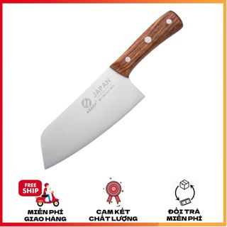 [HCM] Dao làm bếp Asakh Nhật bản size 29*5cm, chất liệu inox không gỉ, sắc bén, cán gỗ cầm chắc tay
