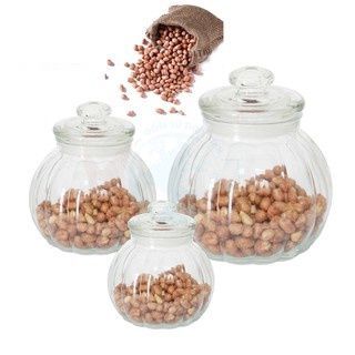 Hũ Thủy Tinh Trái Bí 1900ml Có Nắp Ron Silicon