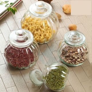 Hũ Thủy Tinh Trái Bí 1900ml Có Nắp Ron Silicon