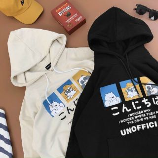 Áo hoodie logo in unofficial nón 2 lớp form dưới 70kg
