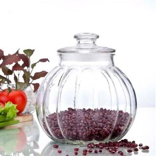 Hũ Thủy Tinh Trái Bí 730,1300ml Có Nắp Ron Silicon