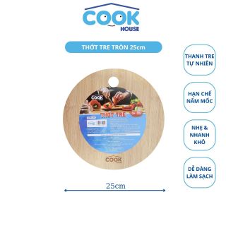 Thớt Tre Tròn COOK HOUSE 25cm - Hàng Chính Hãng