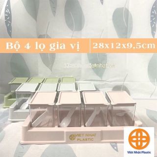 Set 4 Hũ Gia Vị Việt Nhật Kèm Khay 2939