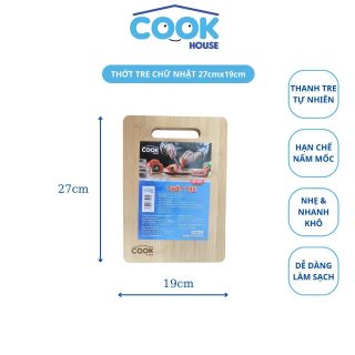 Thớt Tre Chữ Nhật COOK HOUSE 27x19cm - Hàng Chính Hãng