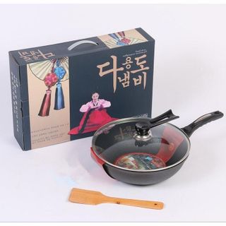 Chảo đá chống dính sâu lòng Coopia Hàn Quốc 32cm mẫu mới có nắp kính tặng kèm vá gỗ giá sỉ