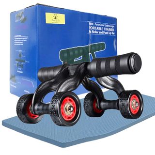 Con Lăn Tập Cơ Bụng 4 Bánh (AB Roller And Push Up Bar) Tặng Kèm Thảm Lót Gối giá sỉ