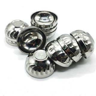 Bộ 10 chén xoắn inox 2 lớp cách nhiệt cao cấp 2 lớp 11,5cm
