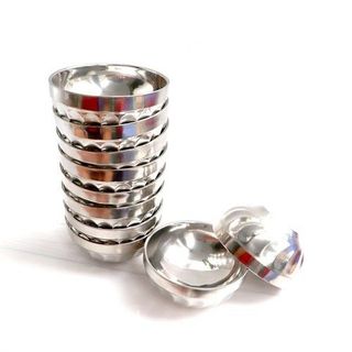 Bộ 10 chén xoắn inox 2 lớp cách nhiệt cao cấp 2 lớp 11,5cm