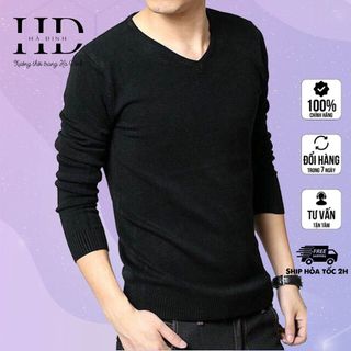 Sỉ áo len nam cổ tim, trơn, tay dài, len dệt kim dày dặn, kiểu dáng Hàn Quốc