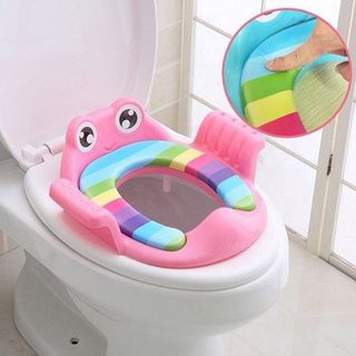 [ Mẹ Và Bé ] Bệ Lót Thu Nhỏ Bồn Cầu Hình Ếch Có Tay Viện