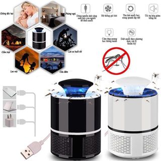 Đèn Bắt Muỗi Hình Trụ, Cắm Cổng USB Thông Minh Thế Hệ Mới - Vợt muỗi bắt sạch muỗi trong phòng tiện lợi an toàn