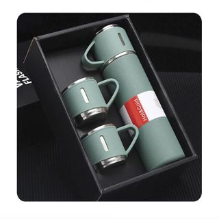 Bộ Bình Giữ Nhiệt Kèm 2 Ly Nước Black Flask3 GiftSet (có hộp đựng)