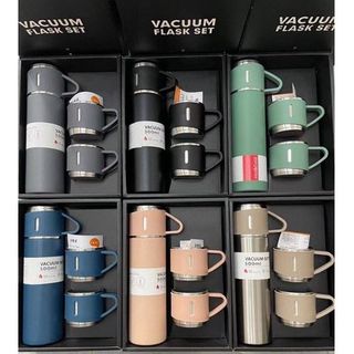 Bộ Bình Giữ Nhiệt Kèm 2 Ly Nước Black Flask3 GiftSet (có hộp đựng)