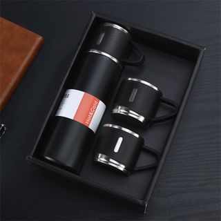 Bộ Bình Giữ Nhiệt Kèm 2 Ly Nước Black Flask3 GiftSet (có hộp đựng)