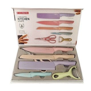 Bộ Dao Lúa Mạch 6 Món Kháng Khuẩn Kèm Hộp Đựng Dày Dặn