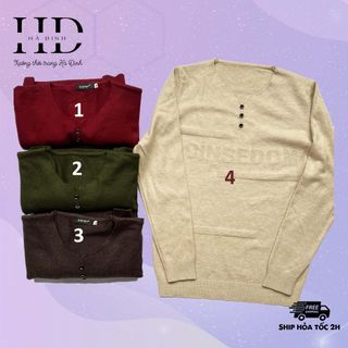 Áo len nam cổ tròn họa tiết hàng Quảng Châu xịn, mềm mại, cúc cổ cuccoTQ- Hà Đinh