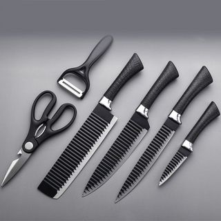 Bộ Dao Nhật 6 Món Lưỡi Sóng Sắc Bén Kèm Hộp Đựng Cực Đẹp