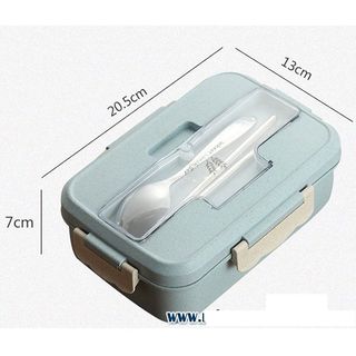 Hộp Đựng Cơm Lúa Mạch 3 Ngăn Mới ( Tặng kèm đũa + thìa inox ) Giao Màu Ngẫu Nhiên
