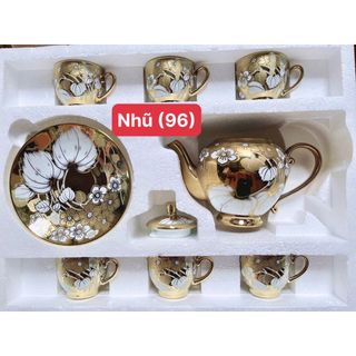 [ BAO ĐẸP] BỘ TÁCH TRÀ NHŨ VÀNG 6 LY KÈM DĨA SIÊU SANG