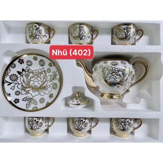 [ BAO ĐẸP] BỘ TÁCH TRÀ NHŨ VÀNG 6 LY KÈM DĨA SIÊU SANG