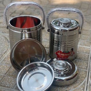 Cà Men Giữ Nhiệt 1L9 Siêu Lớn Inox 2 Lớp Hộp Đựng Cơm 3 Tầng Không Gỉ Sét