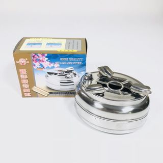 Gạt Tàn Inox Có Nút Bấm Đóng Mở Ngăn Đựng Tiện Dụng