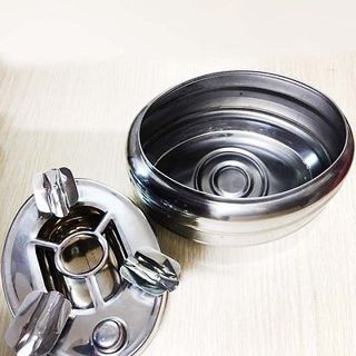 Gạt Tàn Inox Có Nút Bấm Đóng Mở Ngăn Đựng Tiện Dụng