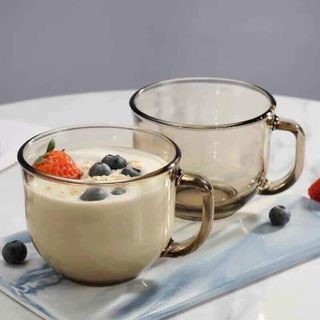 Bộ 2 Cốc Thuỷ Tinh Màu Hổ Phách Có Tay Cầm - Cốc Hổ Phách Set 2 Cái 480ml/1 cái