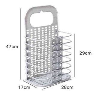 Giỏ Đựng Đồ Treo Tường Gấp Gọn Thông Minh Tặng Kèm Miếng Dán