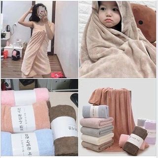 Khăn Tắm Bông Hàn Quốc Dày Dặn Bao Đẹp Nhiều Màu Size Lớn 70 x 140cm