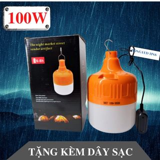 Bóng Đèn Tích Điện 100W Kèm Dây Sạc Sử Dụng Từ 6 Đến 8 Giờ