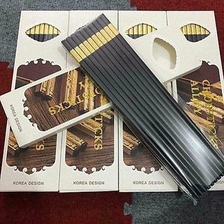 Bộ 10 Đôi Đũa Mạ Vàng, Đũa Hợp Kim Chống Mốc