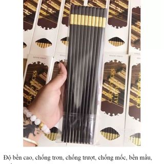 Bộ 10 Đôi Đũa Mạ Vàng, Đũa Hợp Kim Chống Mốc